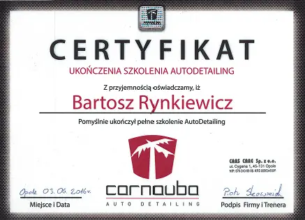 Certyfikat serwisanta skóry